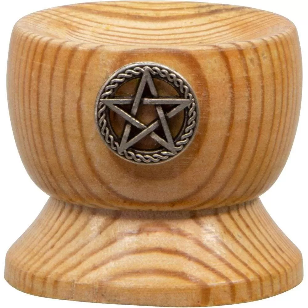 1.25" Wood Sphere Stand - Pentacle