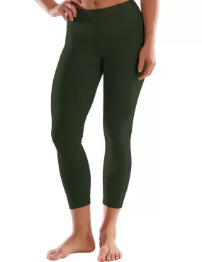 22" High Waist Crop Tight Capris olivegray