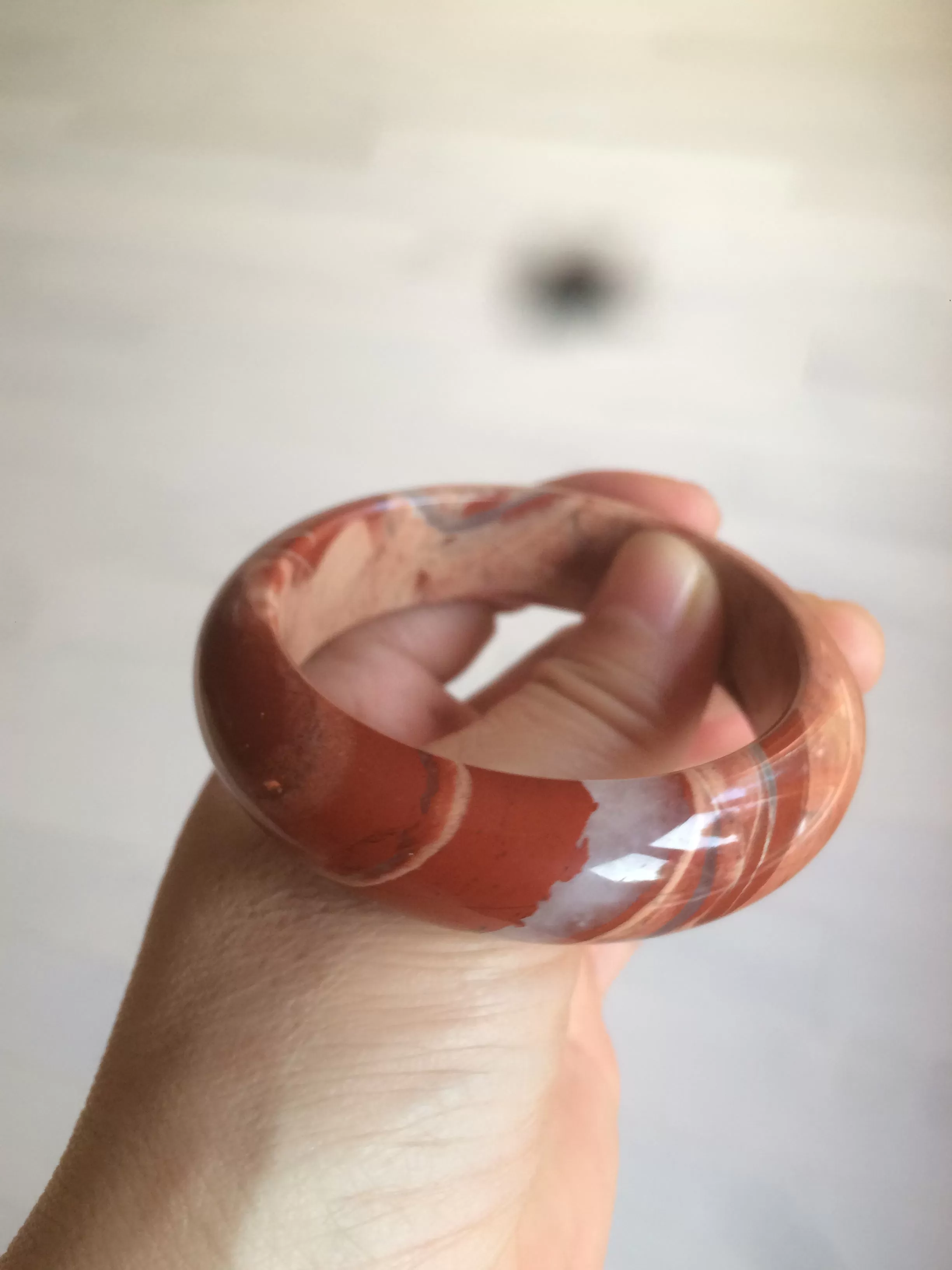 53mm 100% natural red/pink red jasper stone bangle XY89