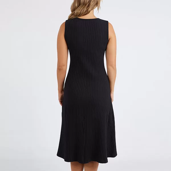 Amelie Rib Dress - Black