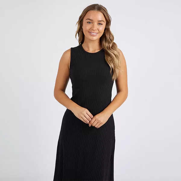 Amelie Rib Dress - Black