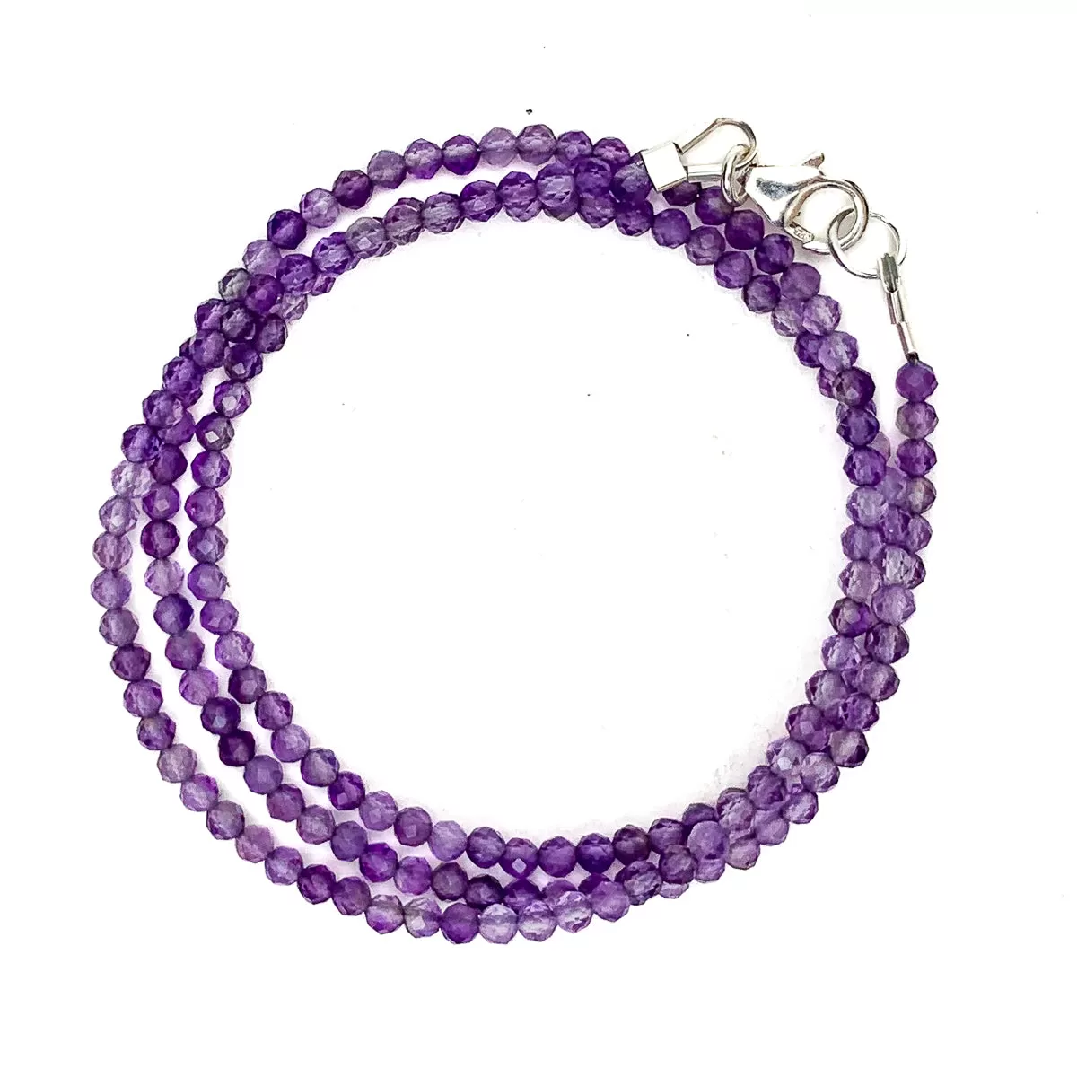 Amethyst Necklace With Sterling Silver Trigger Clasp