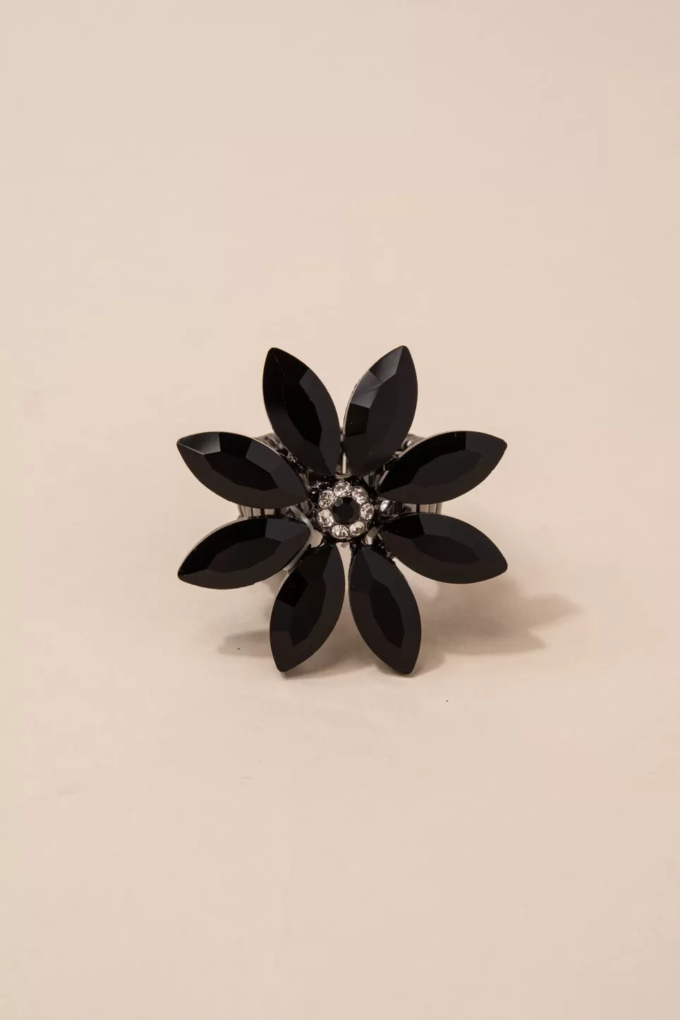 Aubrielle Flower Rhinestone Stretch Ring