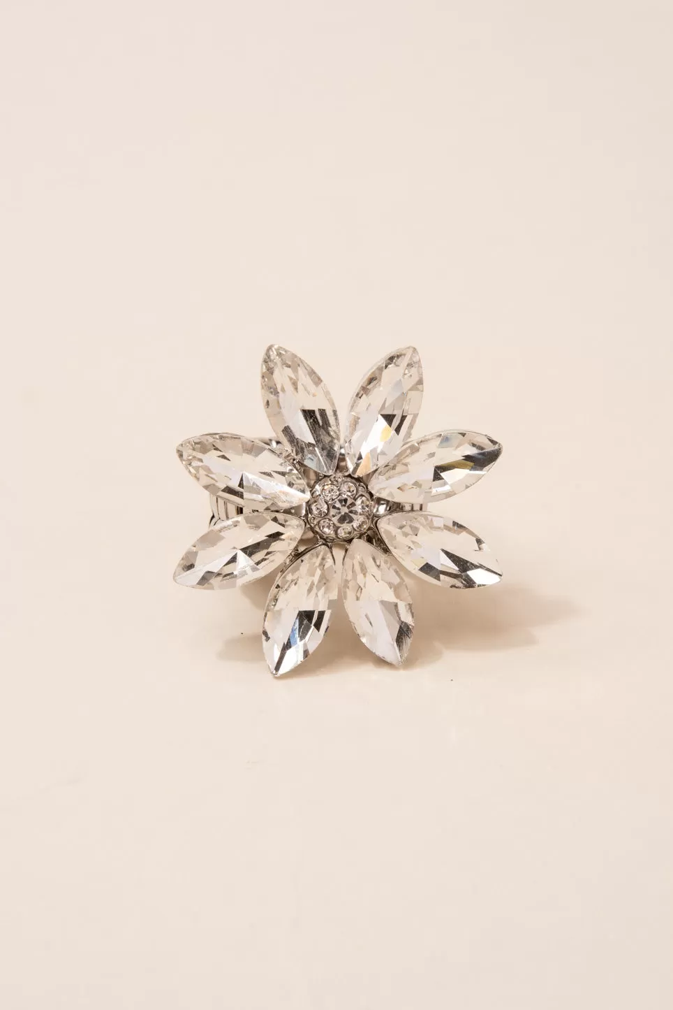 Aubrielle Flower Rhinestone Stretch Ring