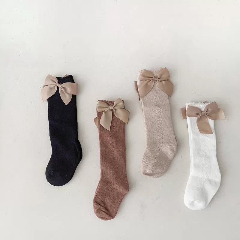 Baby Kid Girls Solid Color Bow Accessories Socks Wholesale 230828207