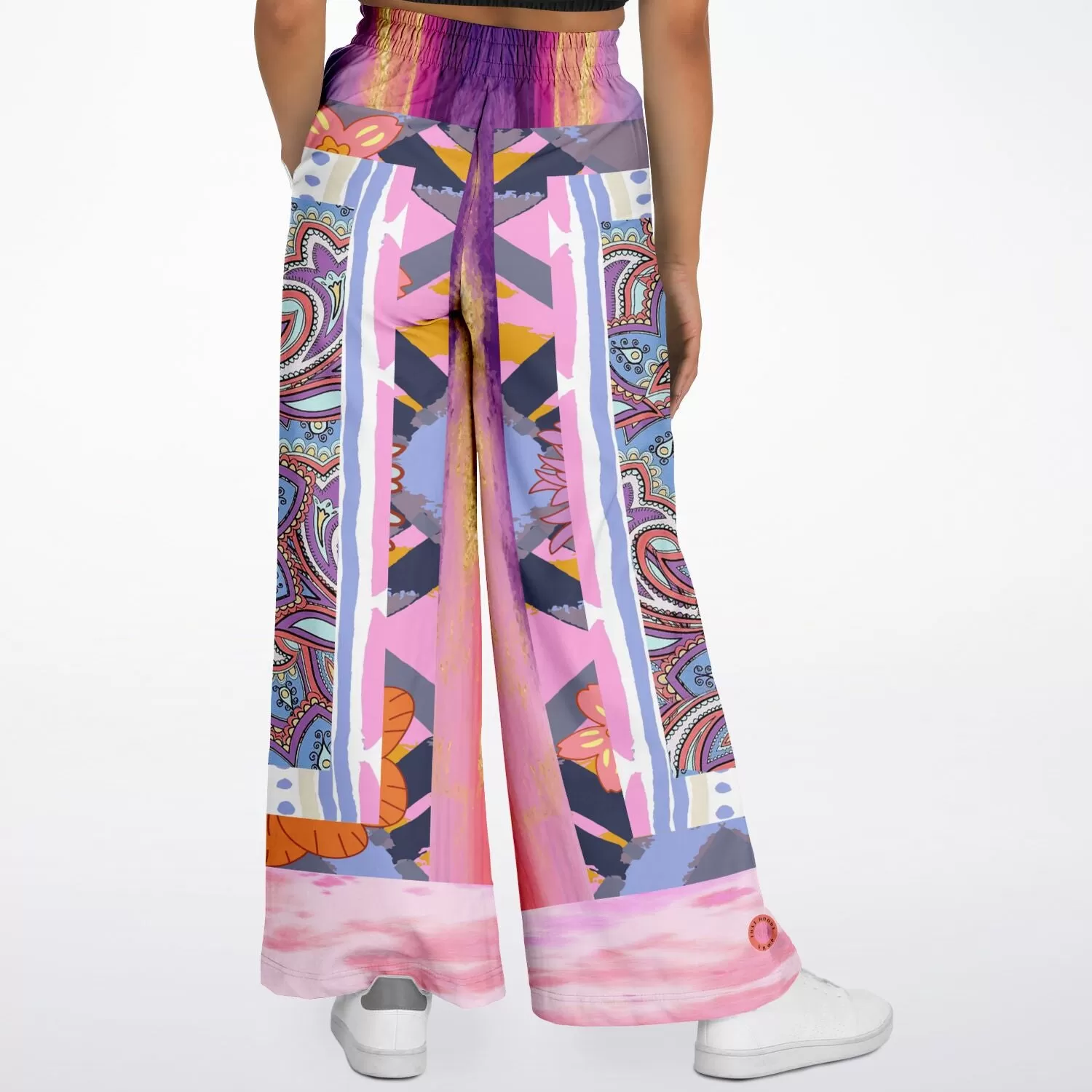 Bahama Mama Drama Pink Patchwork Stretchy Phat Bellbottoms