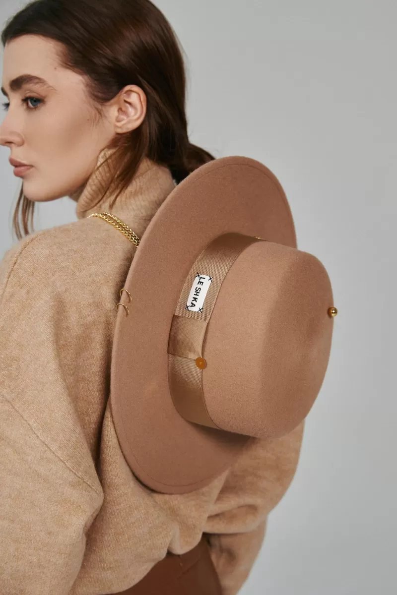 BEIGE GOLD CANOTIER HAT