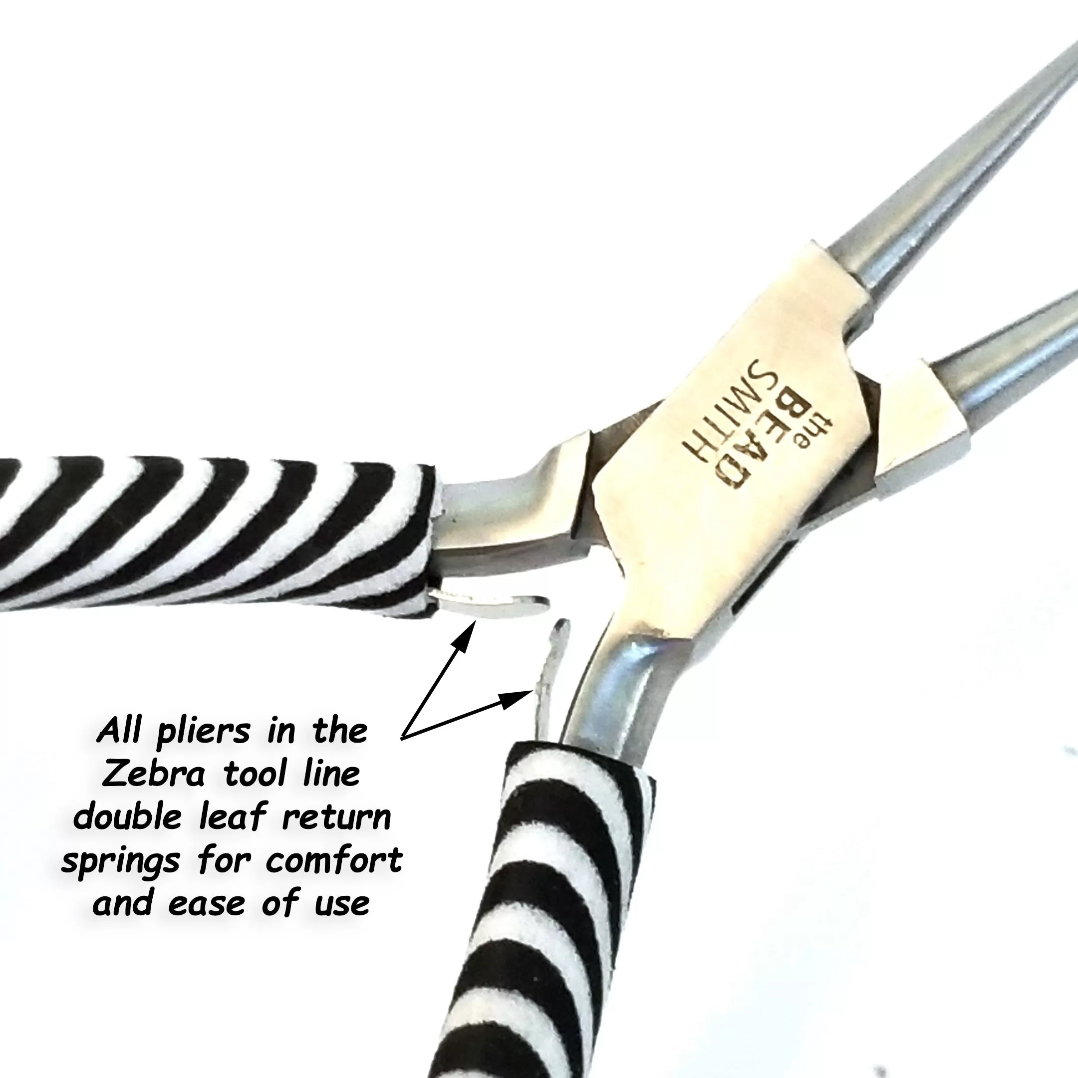 Bent Nose Pliers, Zebra Tools, Black and White, PLZ8 13