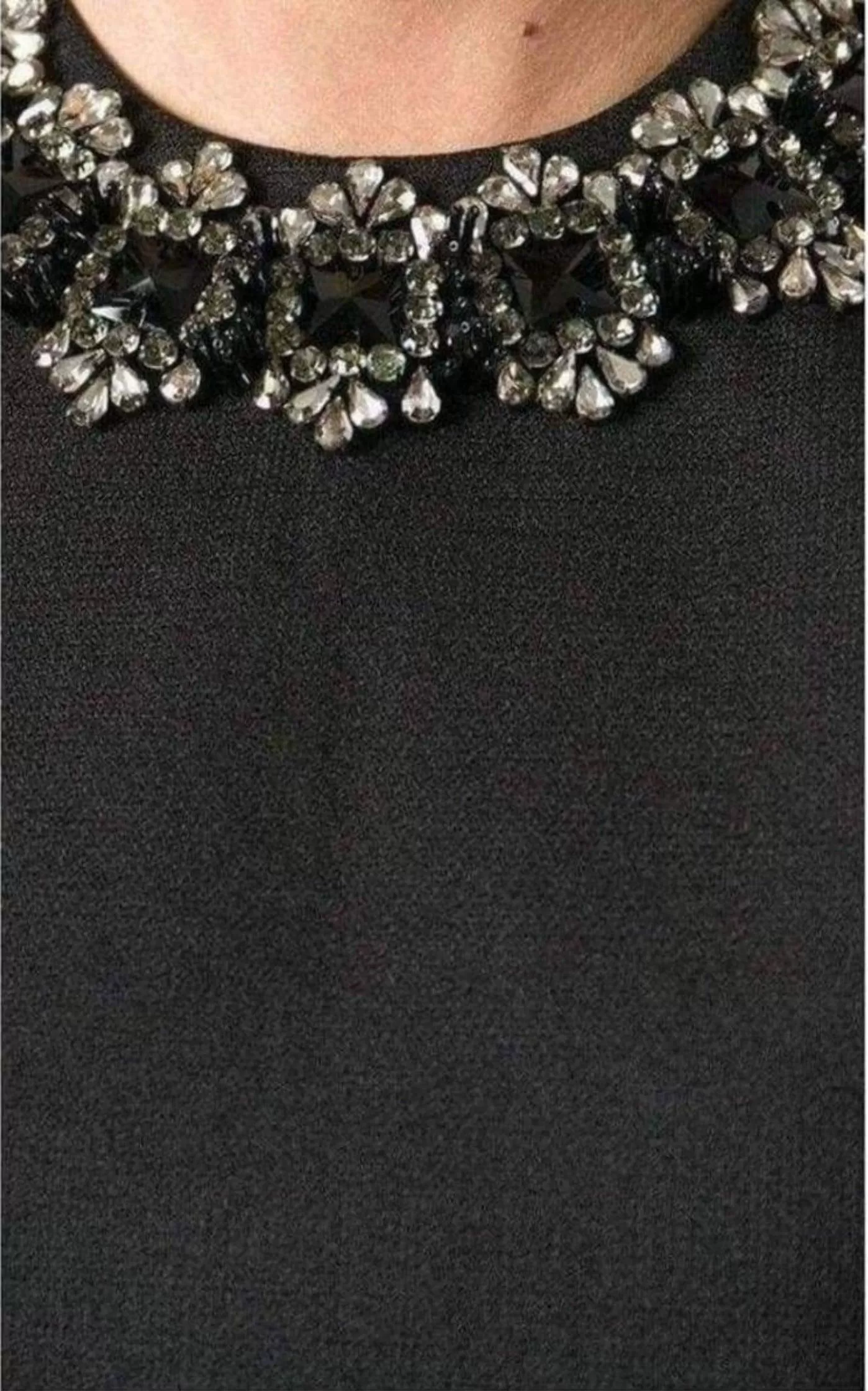 Black Jewel Embellished Mini Dress