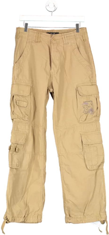 Brandit Beige Vintage Cargo Trousers UK S