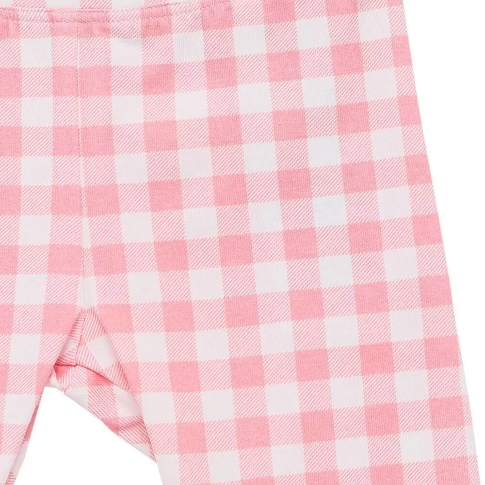 CA Baby Pink Check Fleece Tights 3659