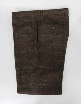 Cavani Tommy Brown Tweed Check Trousers