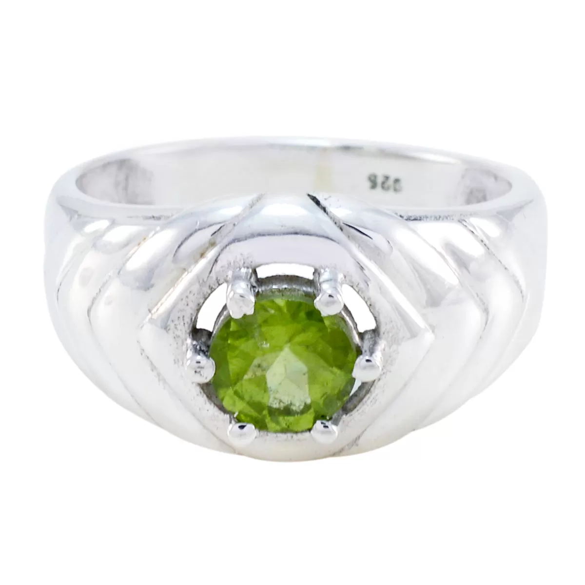 Chocolate-Box Gem Peridot 925 Sterling Silver Ring Engagement Gift