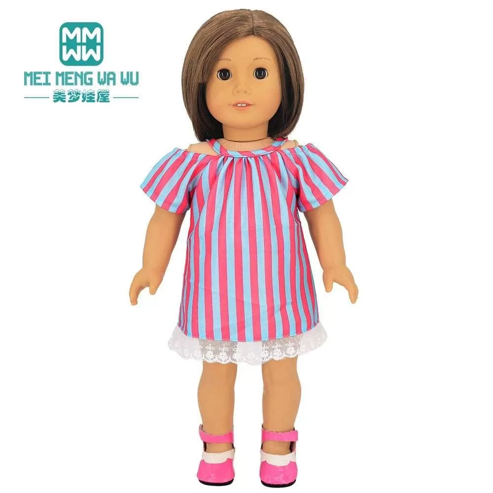 Clothes for doll Bow dress fit 18inch 43-45cm Baby Toy new born doll and American doll accessories