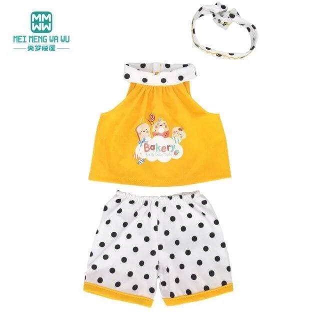 Clothes for doll Bow dress fit 18inch 43-45cm Baby Toy new born doll and American doll accessories