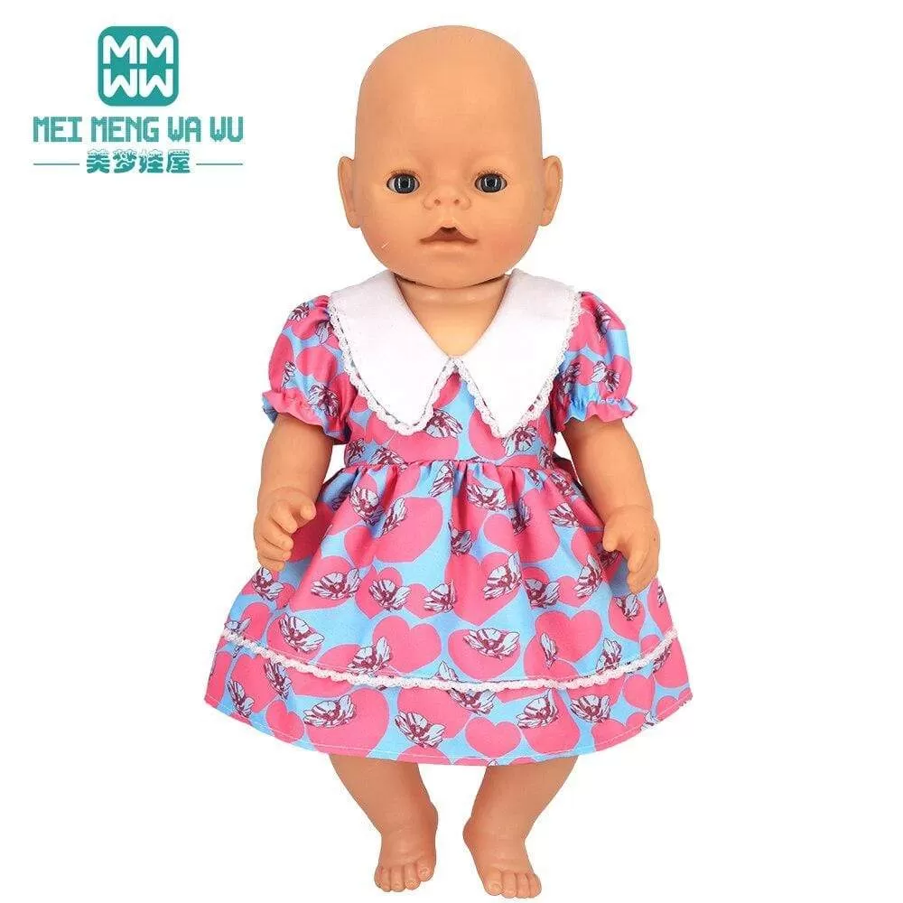 Clothes for doll Bow dress fit 18inch 43-45cm Baby Toy new born doll and American doll accessories