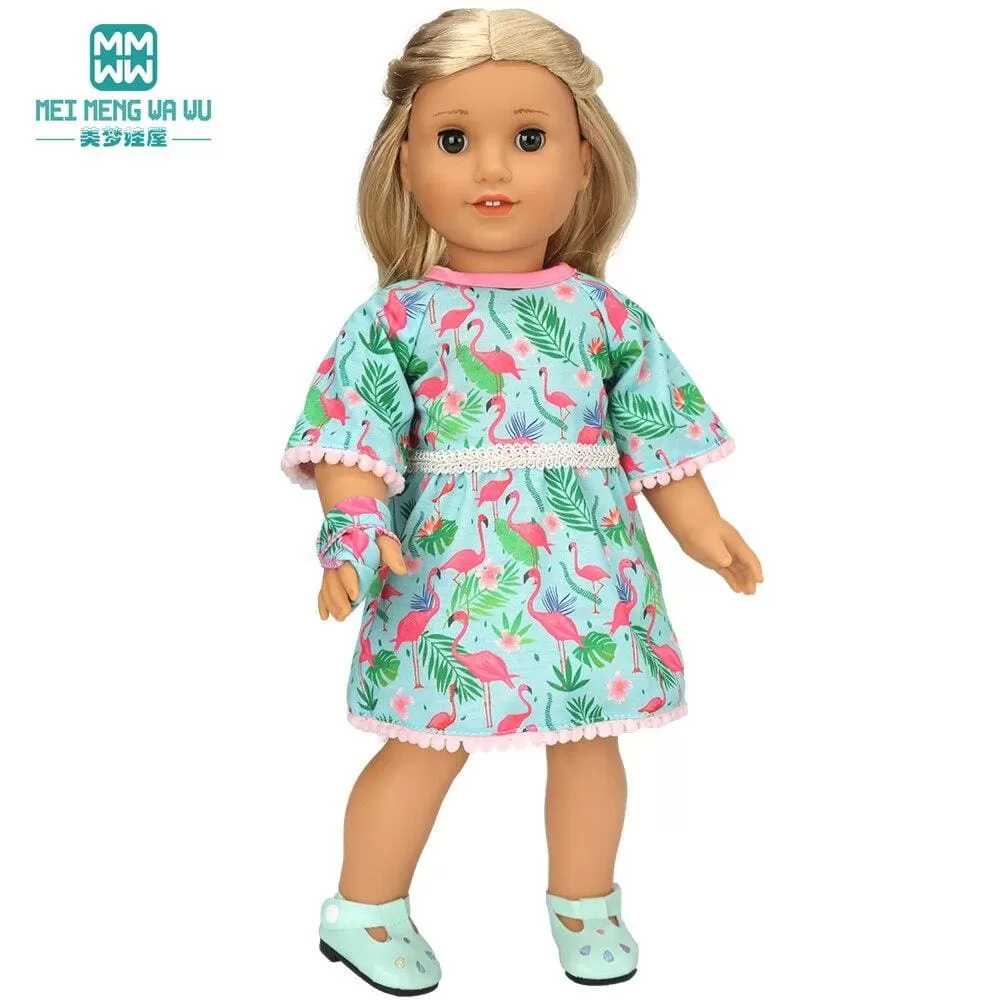 Clothes for doll Bow dress fit 18inch 43-45cm Baby Toy new born doll and American doll accessories