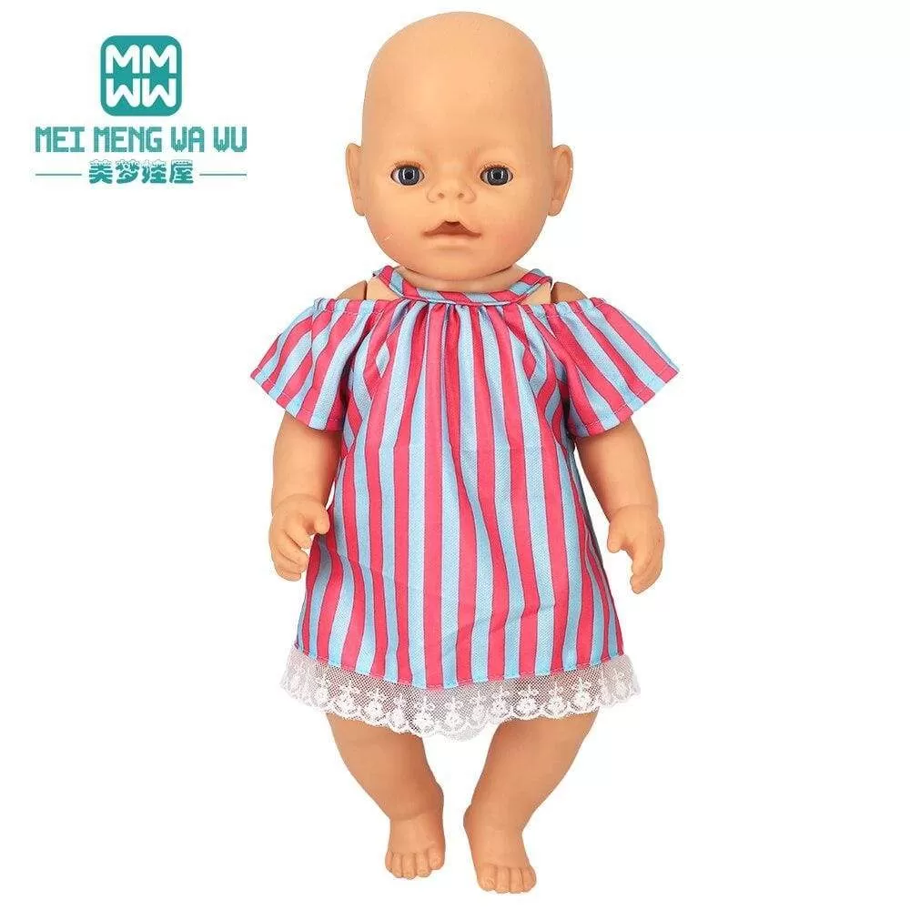 Clothes for doll Bow dress fit 18inch 43-45cm Baby Toy new born doll and American doll accessories