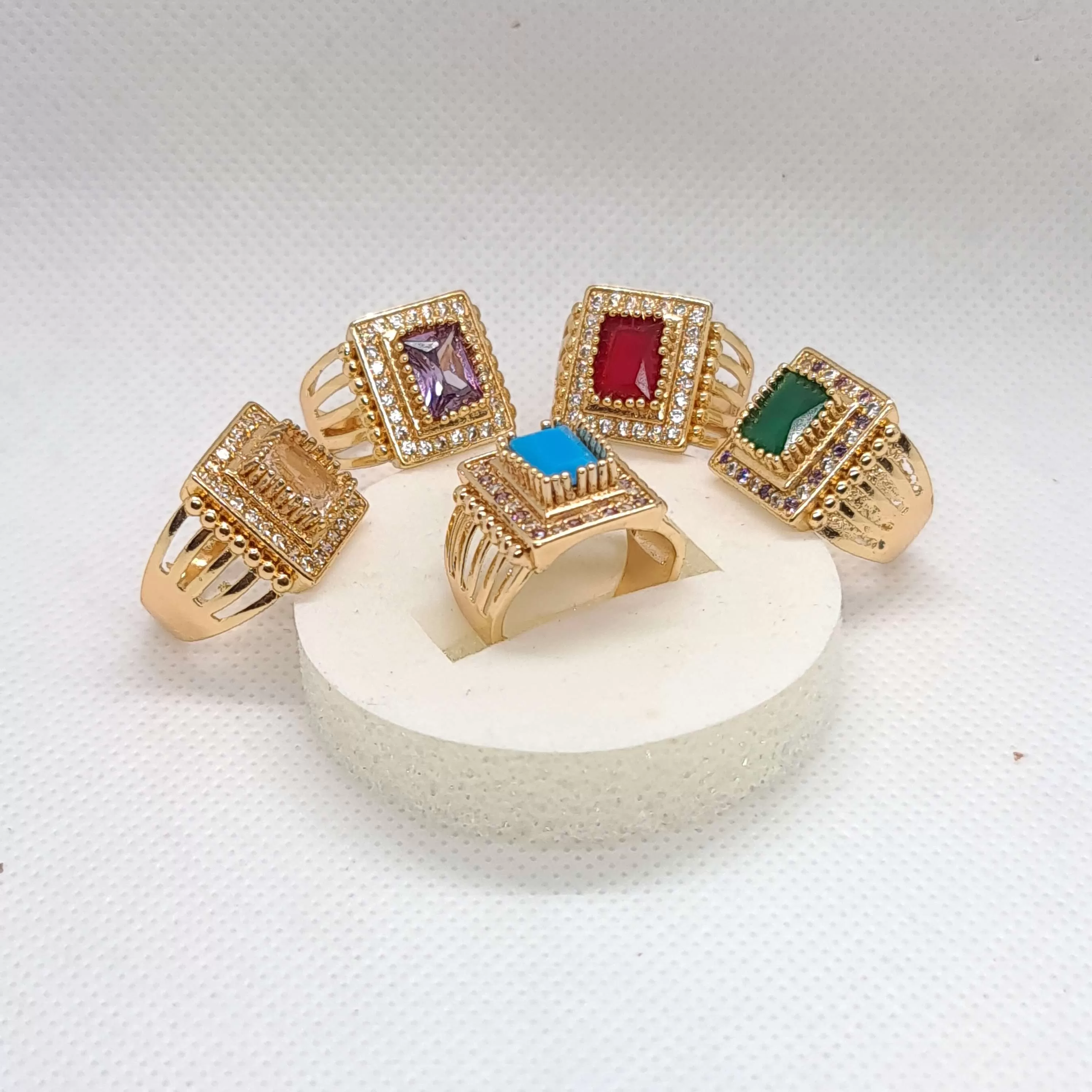 Color Stone Multi Rings