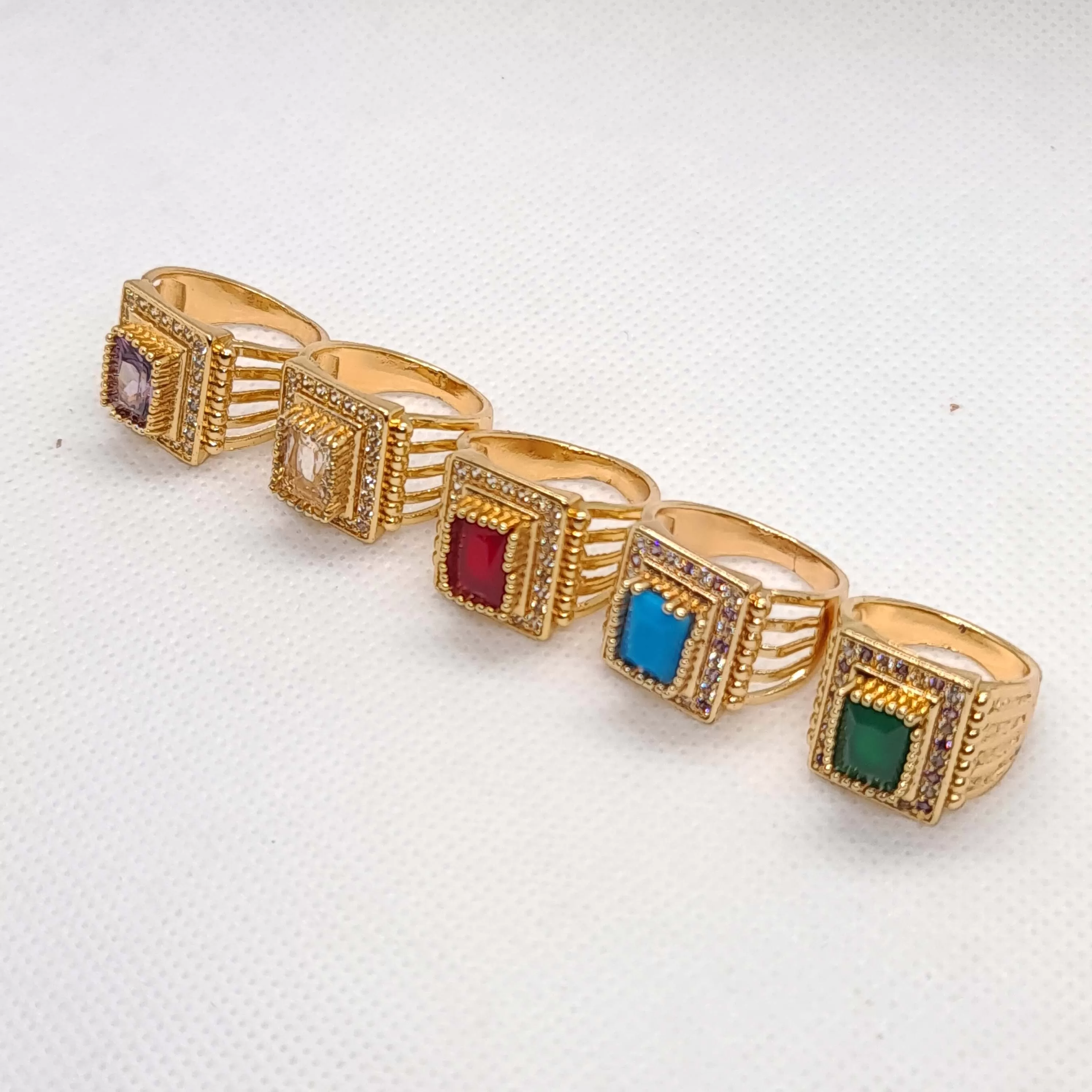 Color Stone Multi Rings