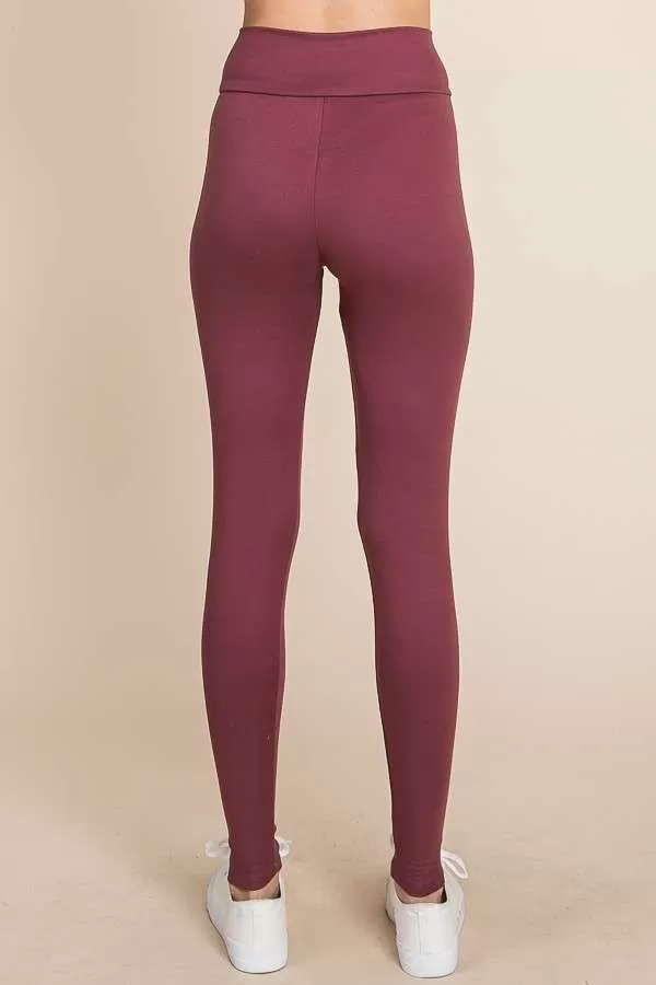 Dark Red Bean Surplus High Waist Leggings