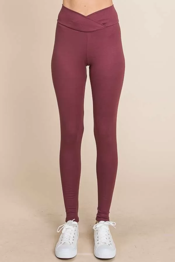 Dark Red Bean Surplus High Waist Leggings