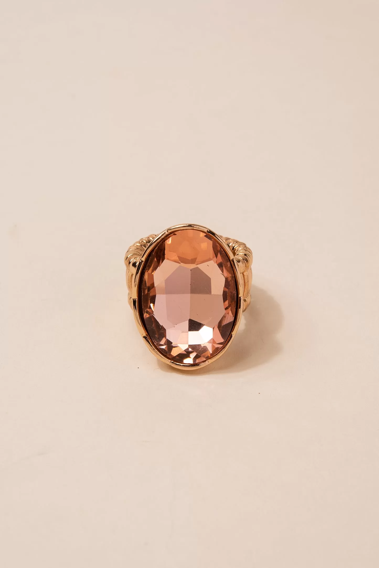 Demi Oval Rhinestone Gem Stretch Ring