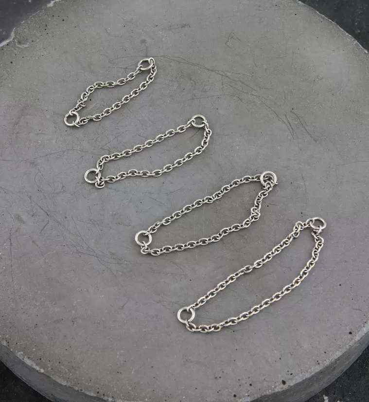 Double Rolo Titanium Nose Piercing Chain