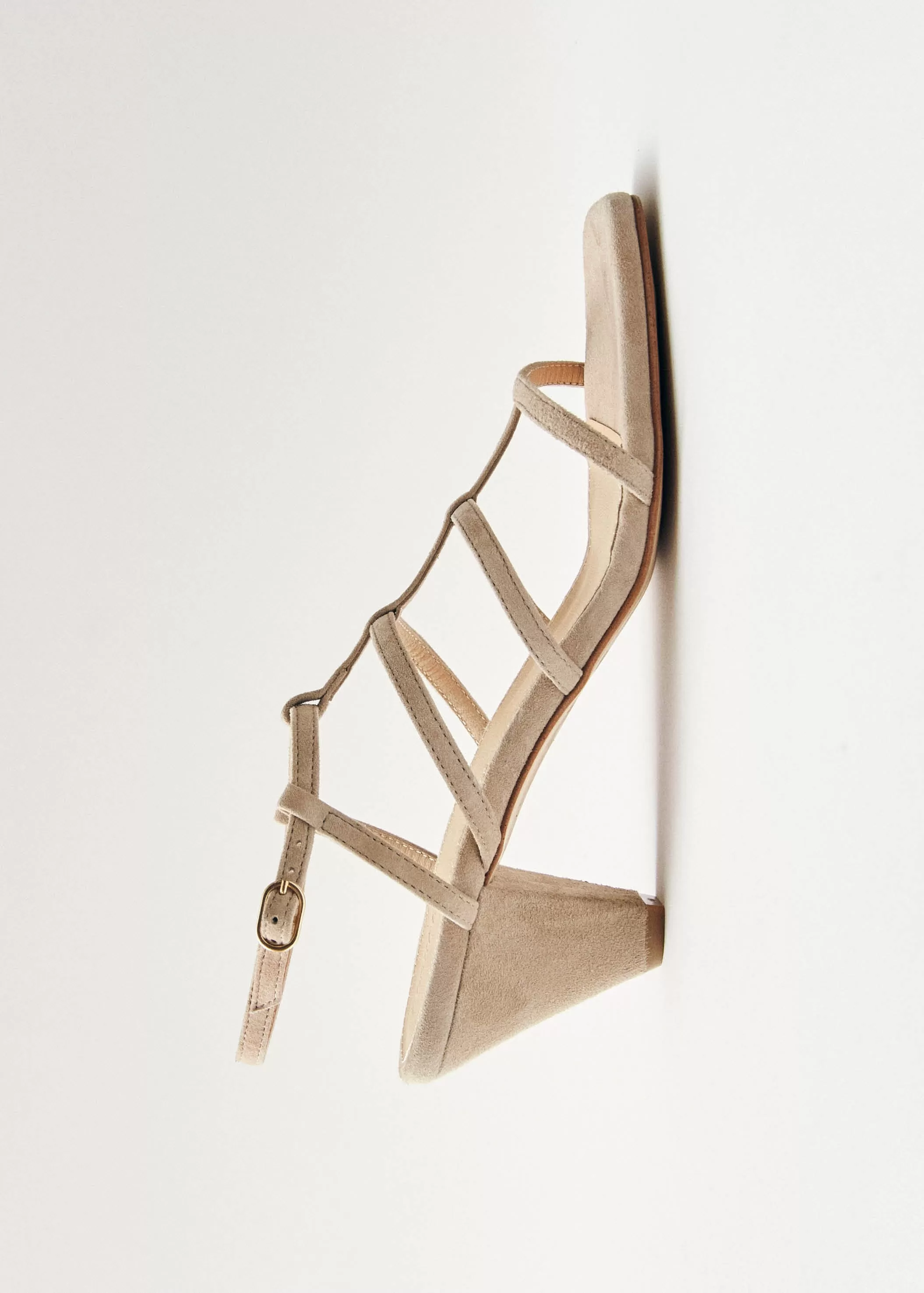 Elara Suede Taupe Leather Sandals