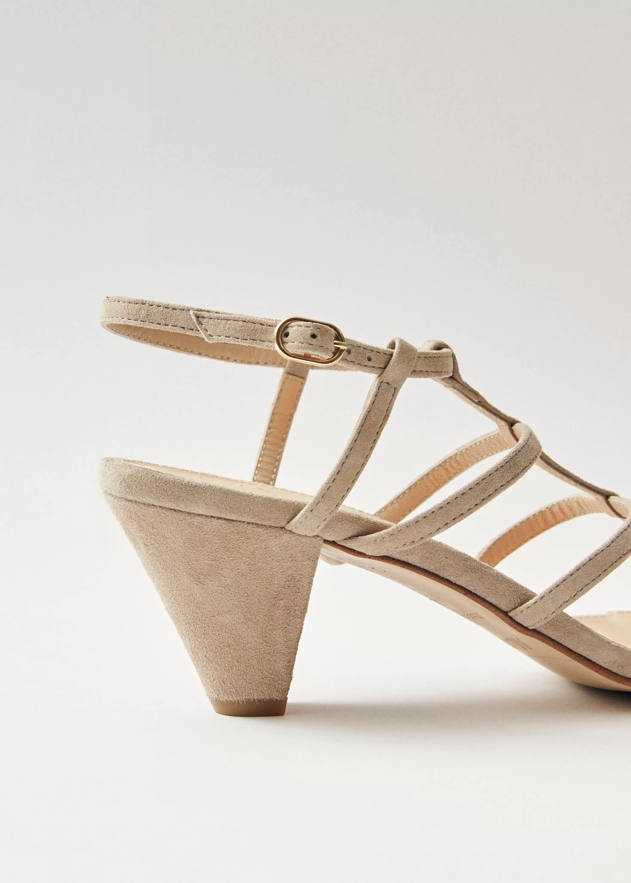 Elara Suede Taupe Leather Sandals