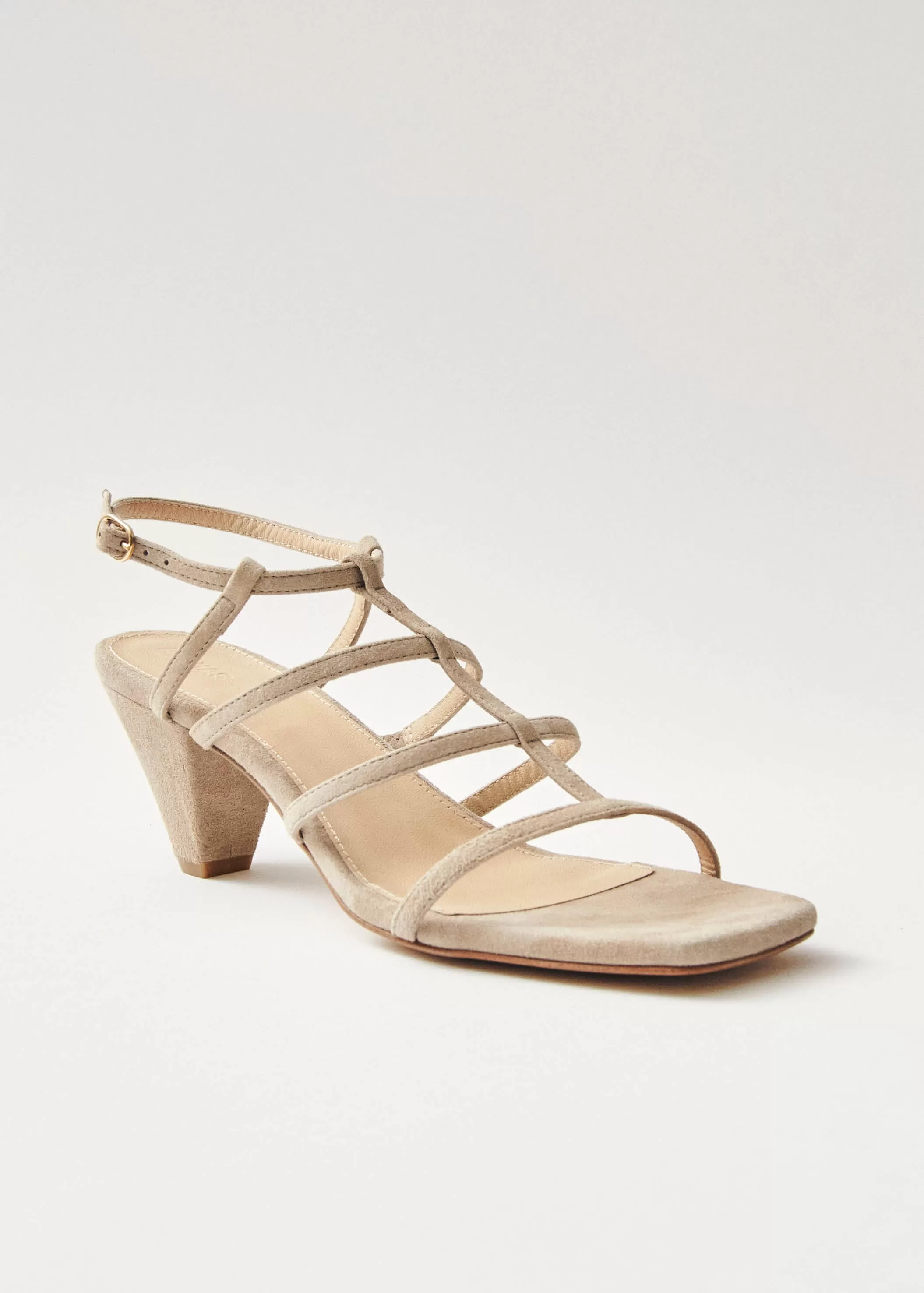 Elara Suede Taupe Leather Sandals