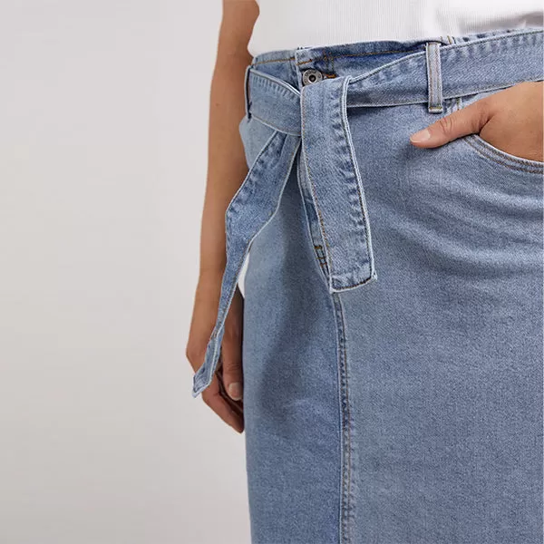 Emily Denim Skirt - Light Blue Wash