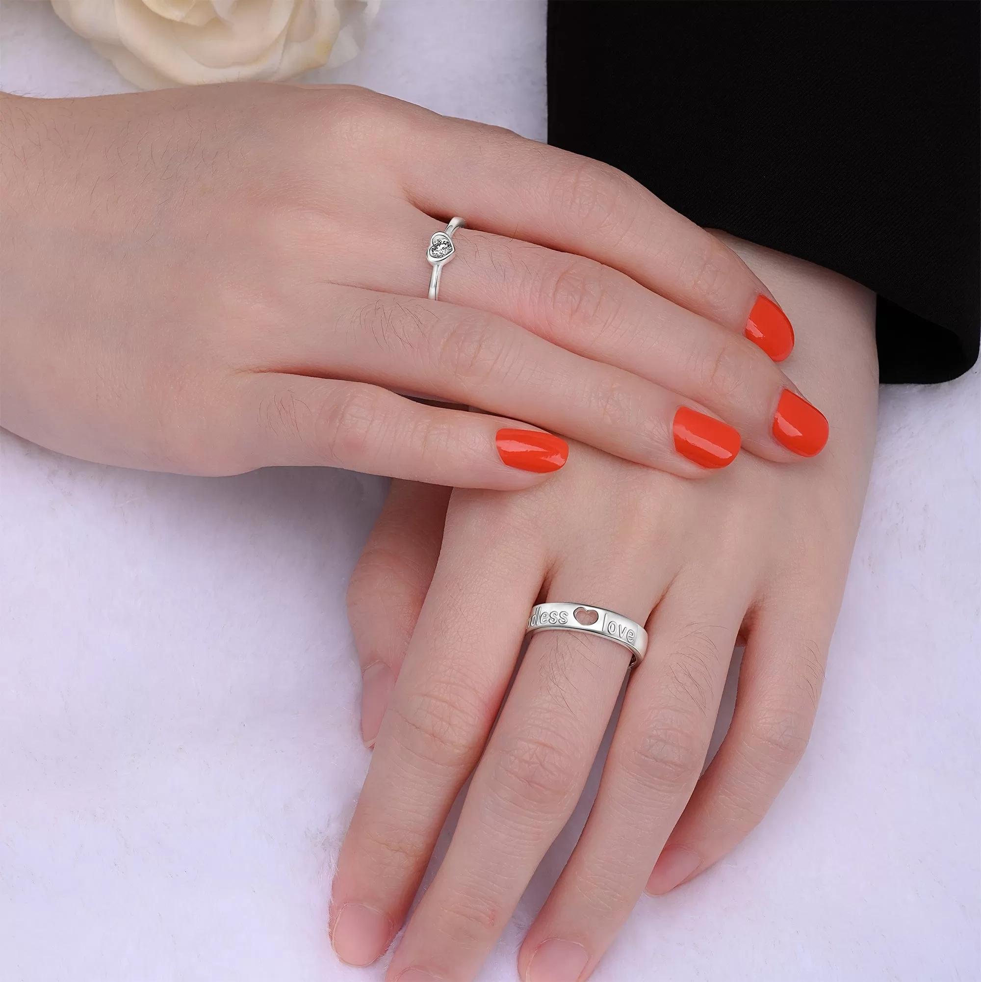 Endless Love CZ Couples Promise Rings Set