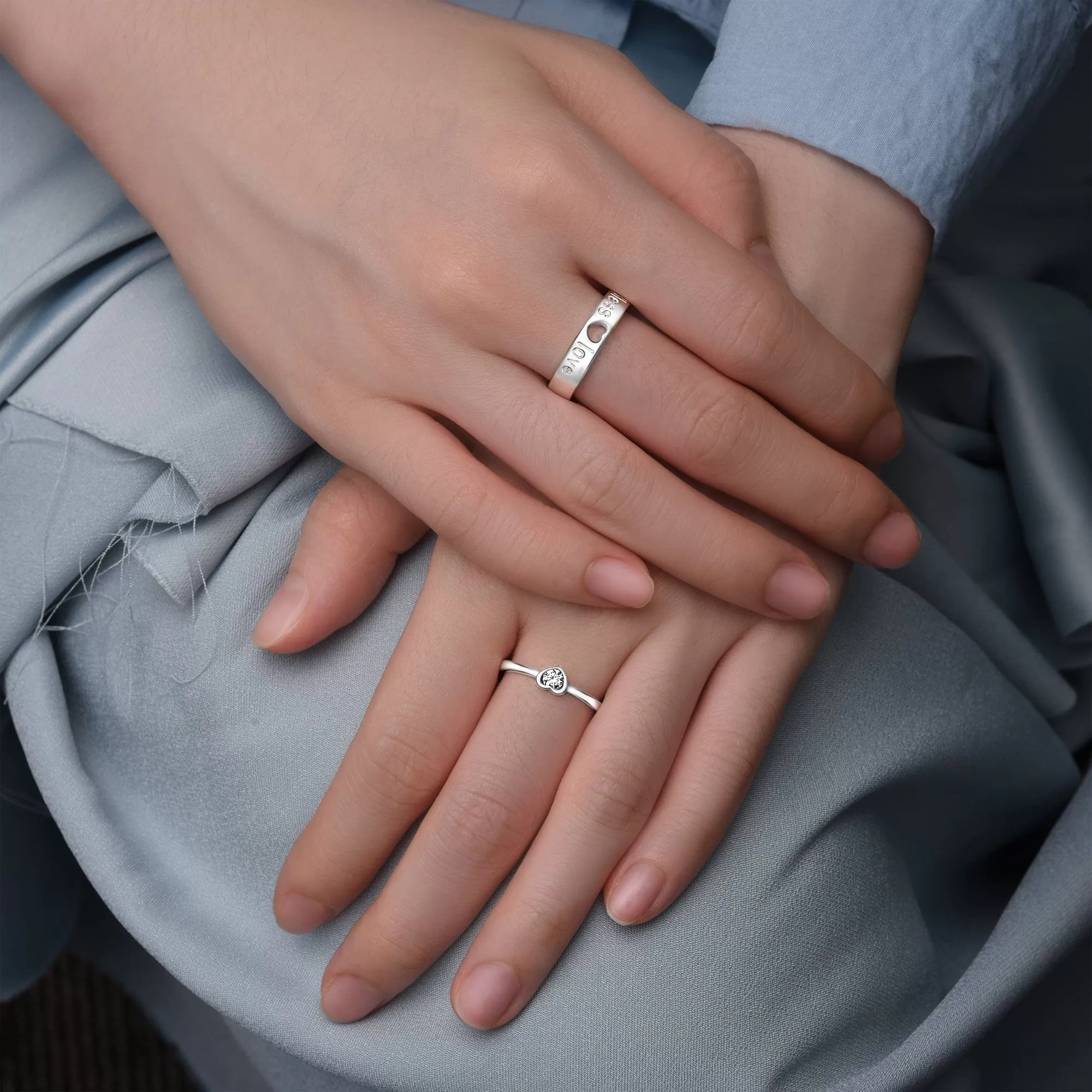 Endless Love CZ Couples Promise Rings Set