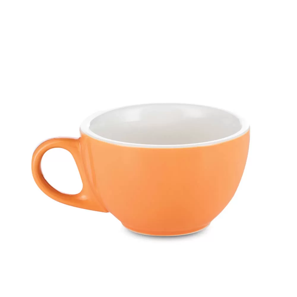 Espresso Parts Porcelain Cappuccino Cup & Saucer - Orange (6oz/195ml)