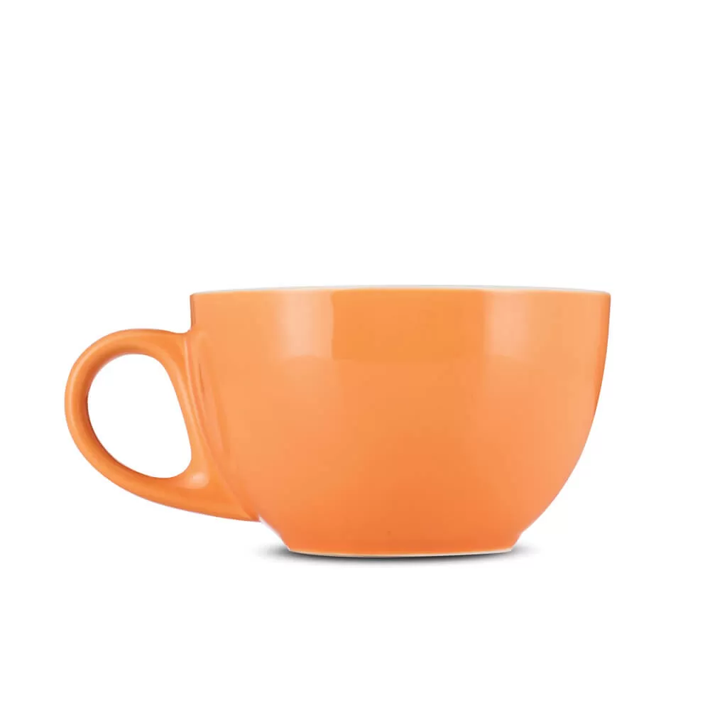 Espresso Parts Porcelain Cappuccino Cup & Saucer - Orange (6oz/195ml)