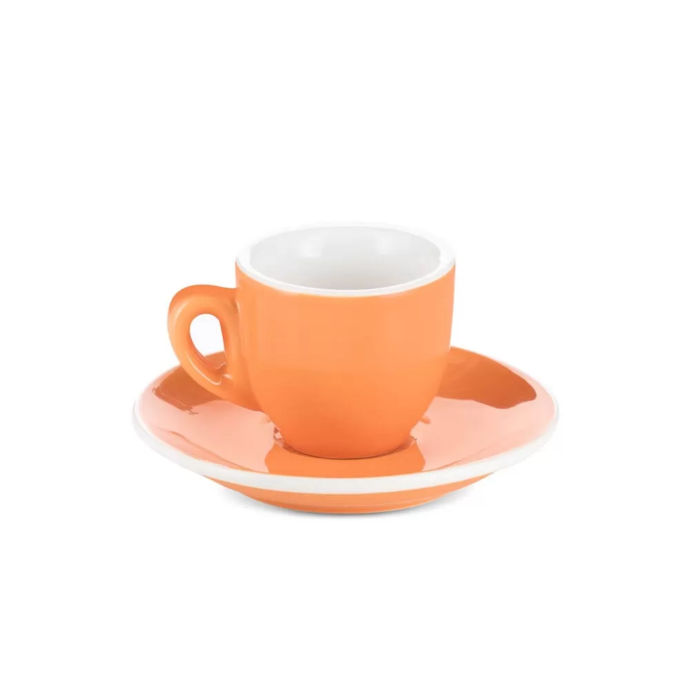 Espresso Parts Porcelain Espresso Cup & Saucer - Orange (2oz/70ml)