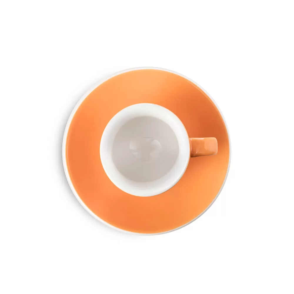 Espresso Parts Porcelain Espresso Cup & Saucer - Orange (2oz/70ml)