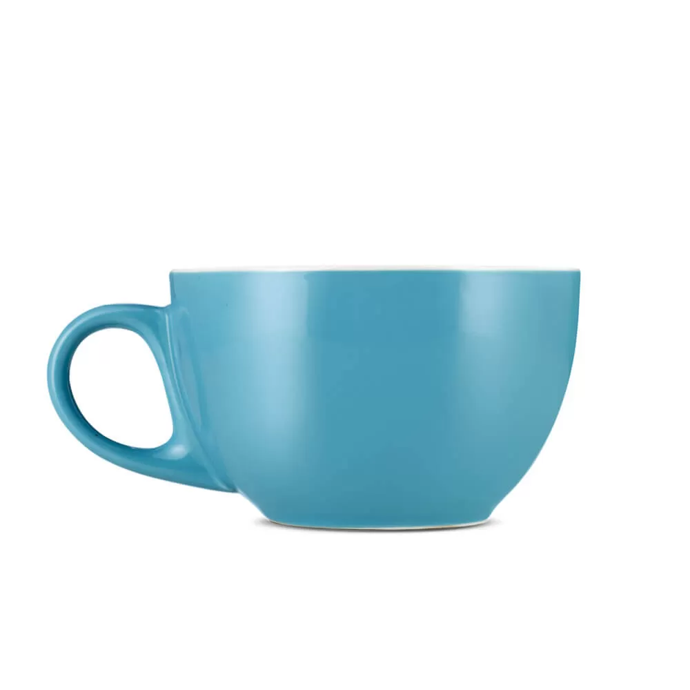 Espresso Parts Porcelain Latte Cup & Saucer - Blue (12oz/355ml)