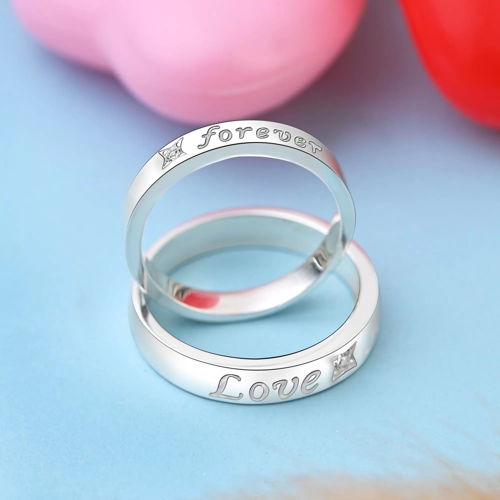 Everlasting Love Matching Couple Rings Set