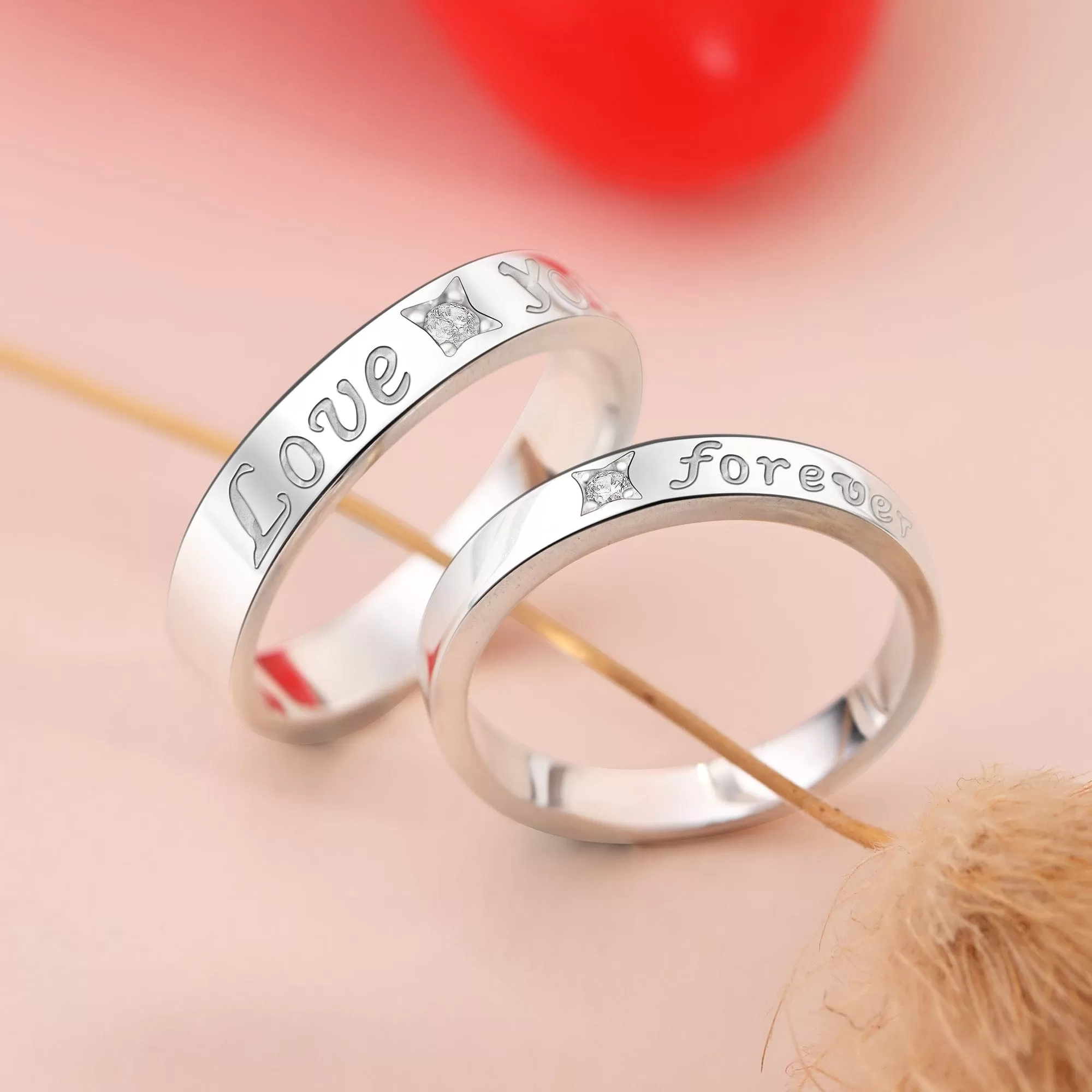 Everlasting Love Matching Couple Rings Set