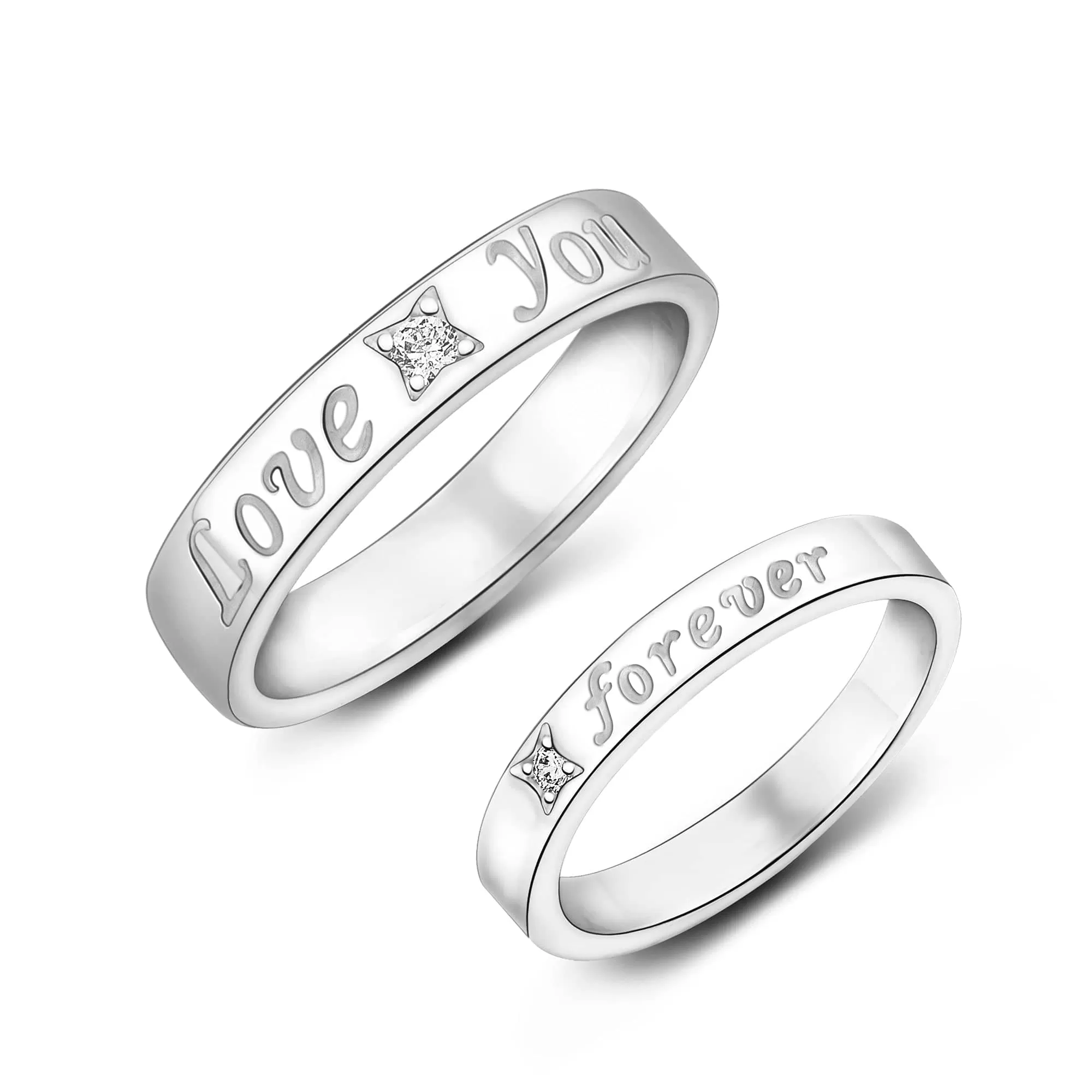 Everlasting Love Matching Couple Rings Set