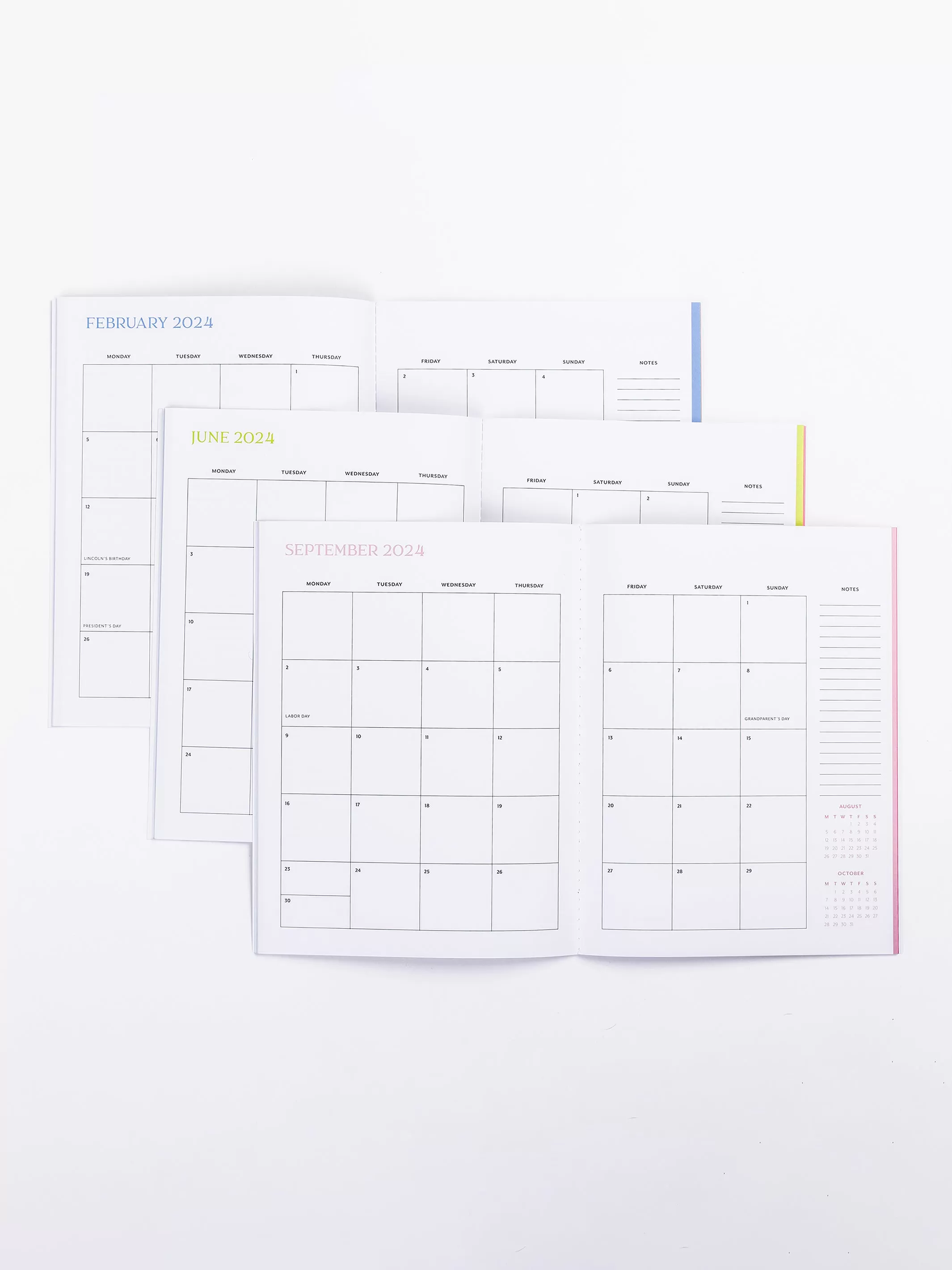 FINAL SALE - 2024 Large Monthly Planner | Square Dance Pink & Green