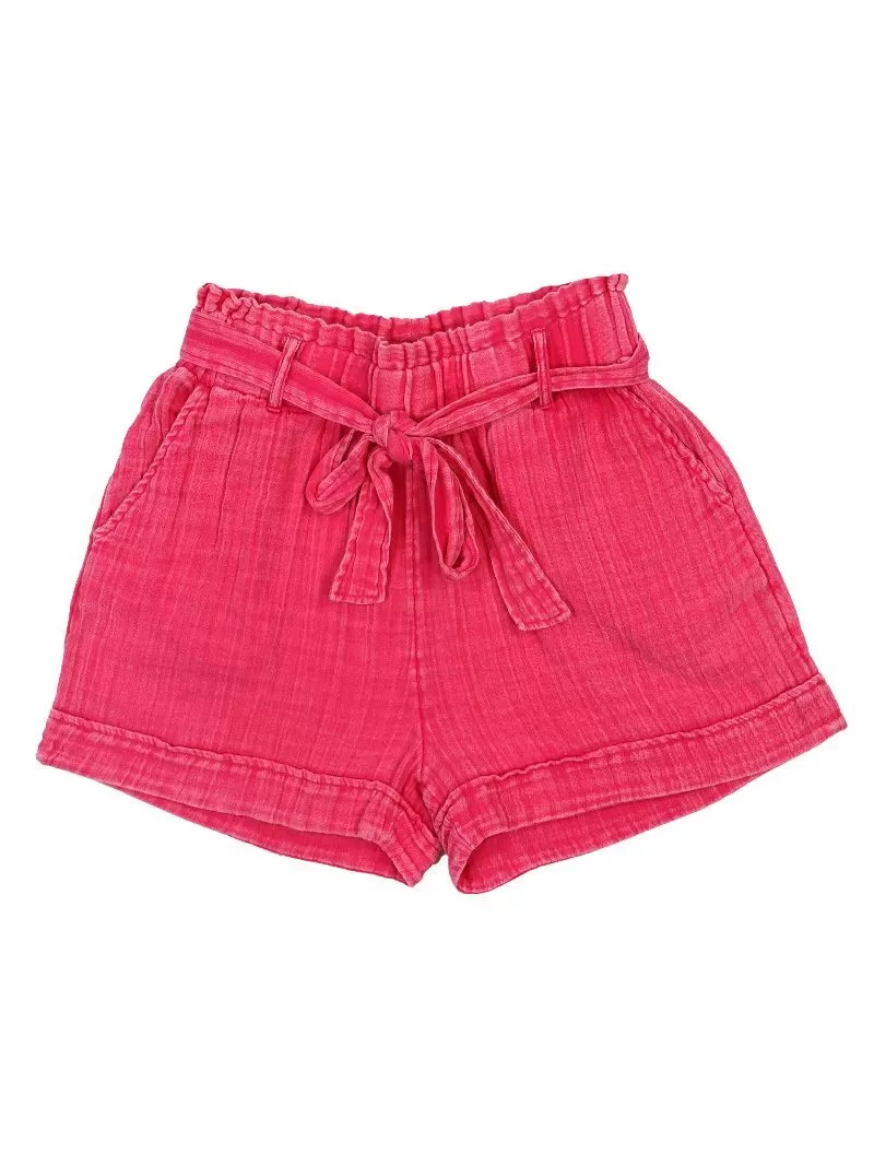 Gauze Shorts in Hot Pink