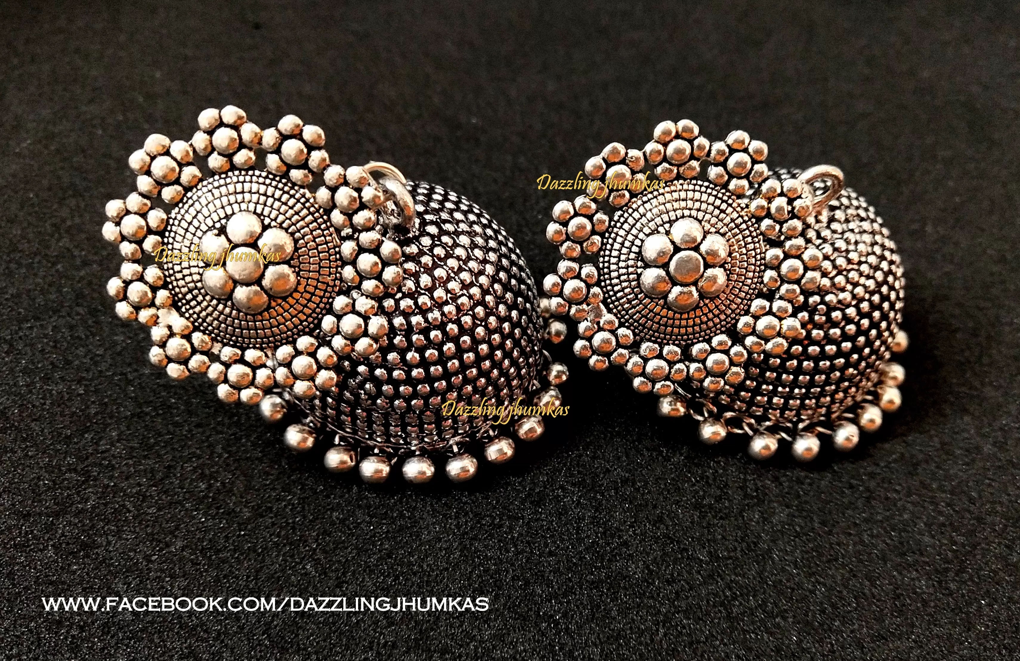 German Silver /Designer Oxidised Jhumkas