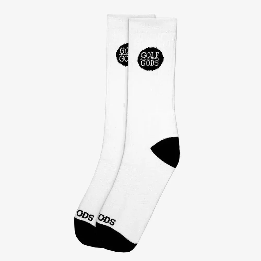 Golf Gods Long Socks in White