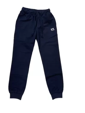 Hangar93 Children's brushed cotton trousers with pockets and cuff at the bottom Z306B BLU01 blue