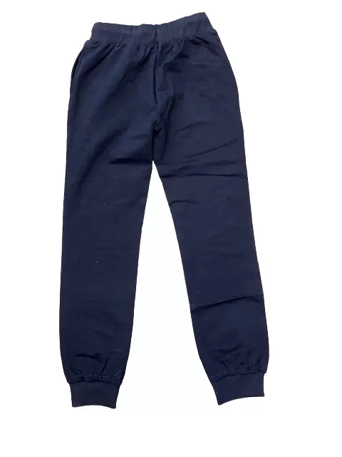 Hangar93 Children's brushed cotton trousers with pockets and cuff at the bottom Z306B BLU01 blue