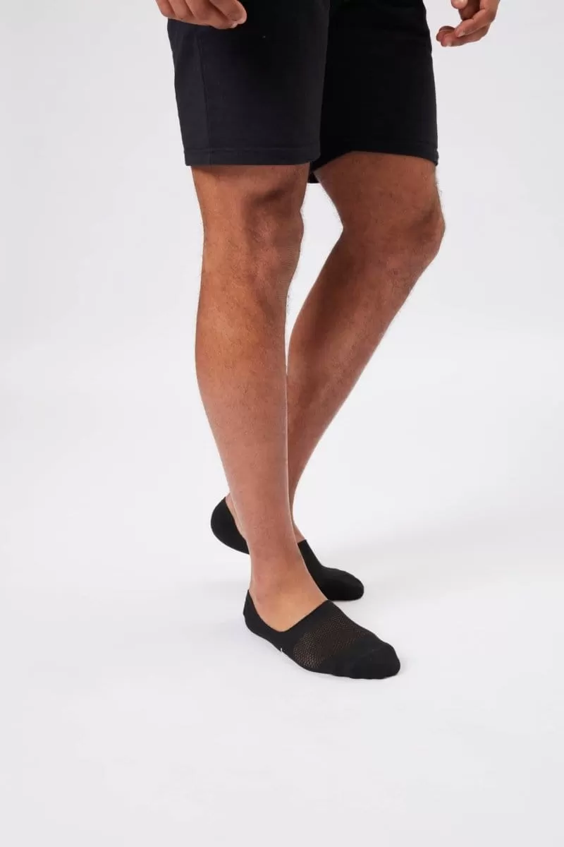 INSPORT NO SHOW INVISIBLE 3 PACK BLACK SOCKS