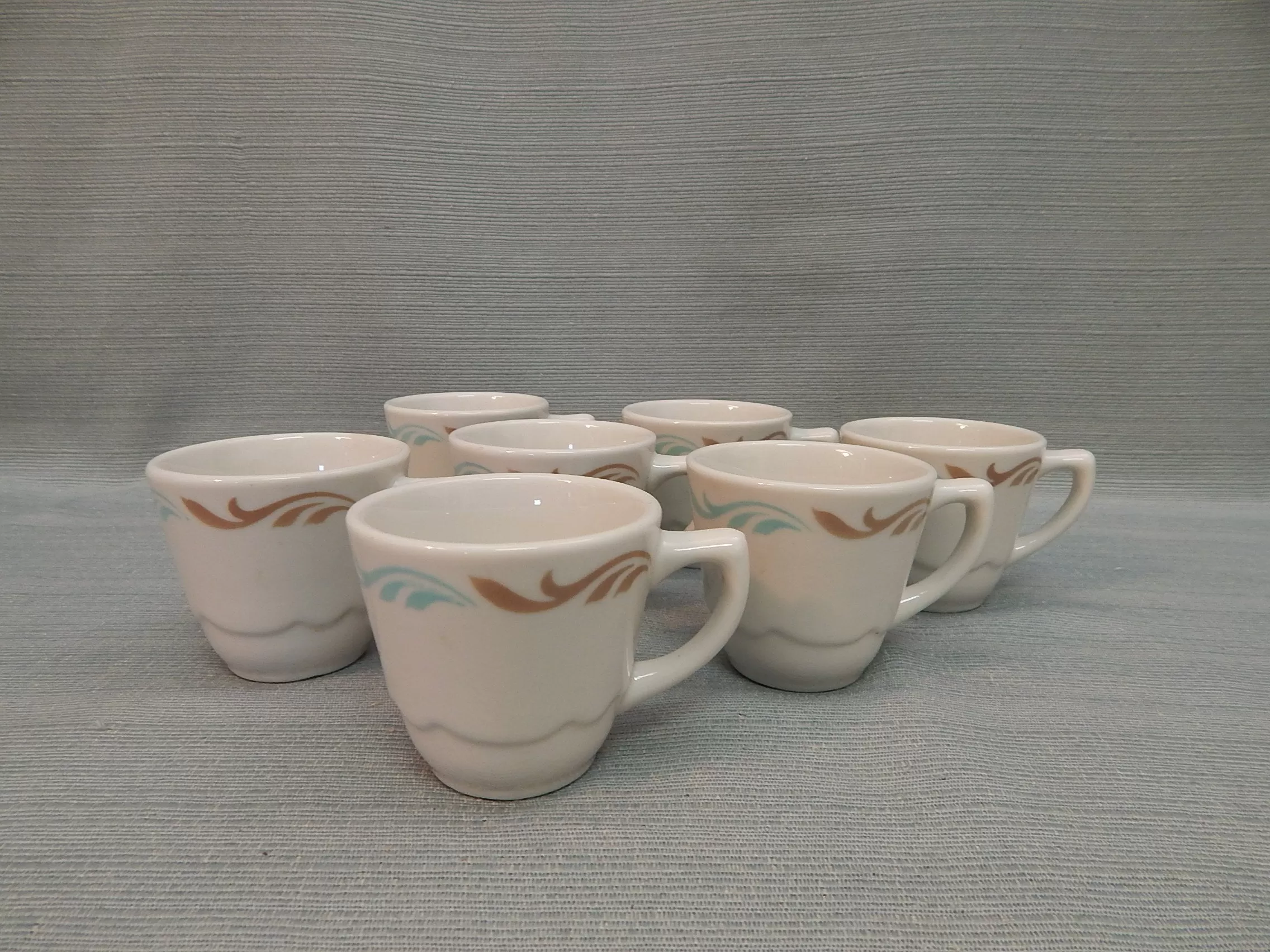 Jackson China Restaurant Ware Demitasse Set of 6 Cups and Saucers - Mint Condition